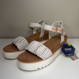 TOMS Ruched Woven Diana Platform Wedge Sandals